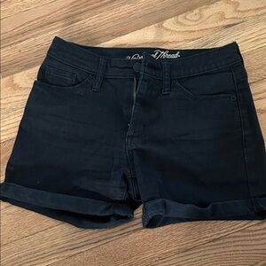 Universal Thread Black Rolled Hem Denim Shorts
